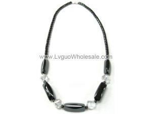 Clear Crystal Hematite Beads Stone Necklace